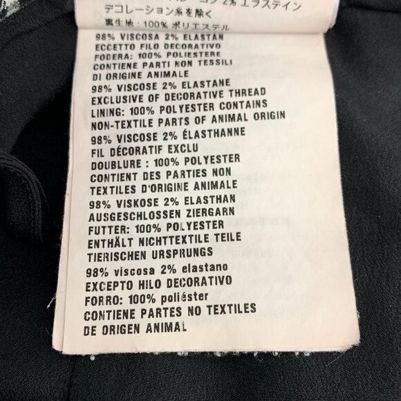 Miu Miu Womens Black & White Houndstooth Check Skirt With Pink Logo Embroidery S - Picture 3 of 9